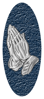 331 D516 516 BL SL Praying Hands Blue Silver